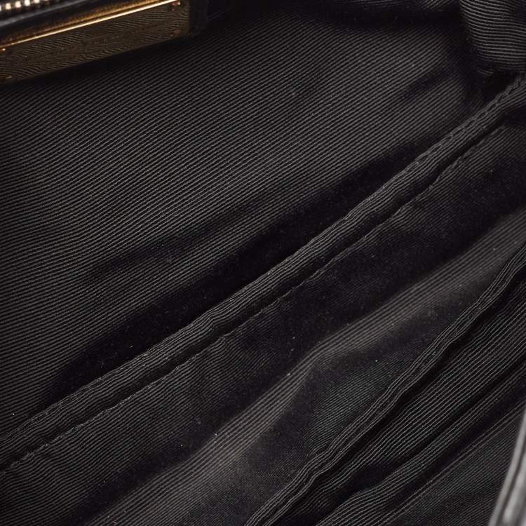 Pre Owned Salvatore Ferragamo Black Quilted Leather Vara Bow Shoulder Bag