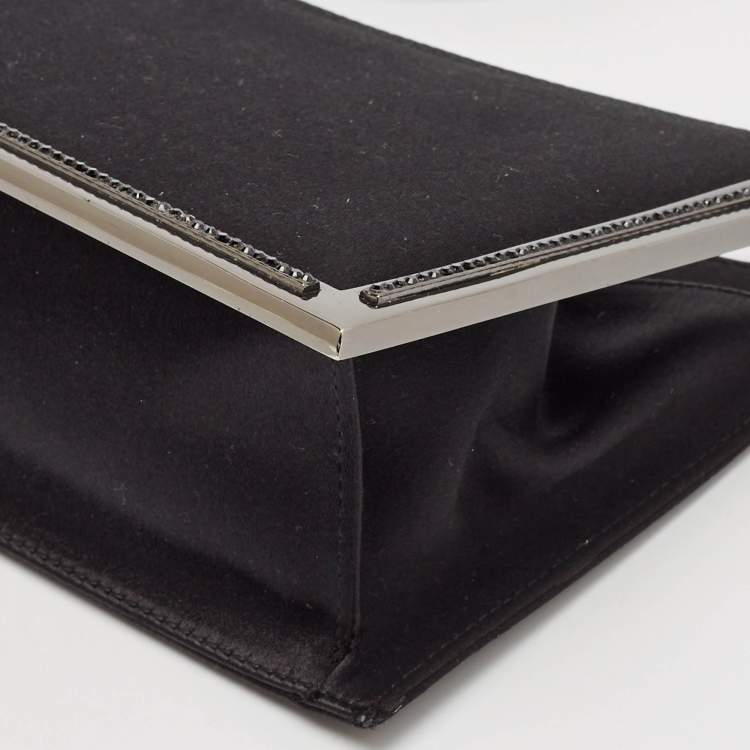 مملوكة مسبقًا Salvatore Ferragamo Black Satin Frame Shoulder Bag
