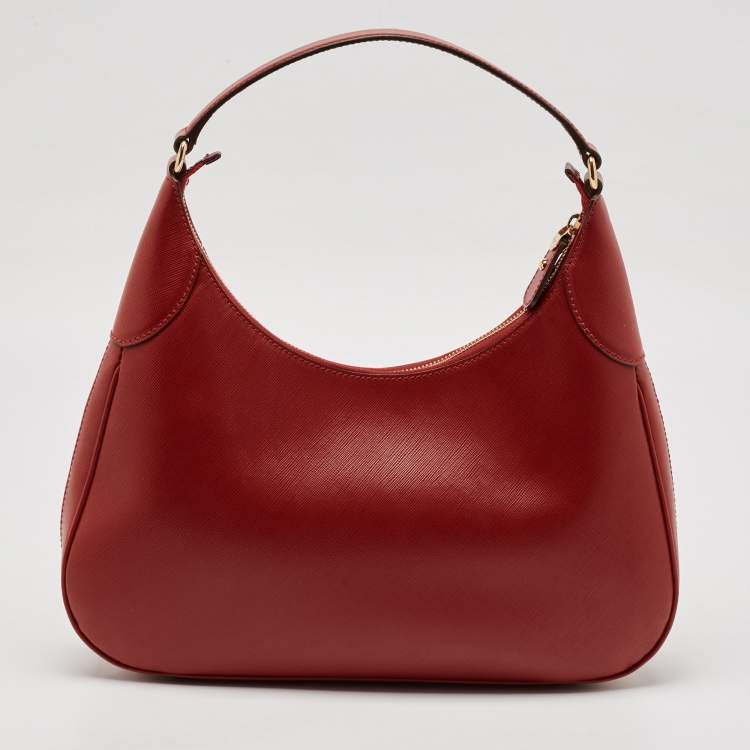 Pre Owned Salvatore Ferragamo Red Leather Gancini Romana Hobo