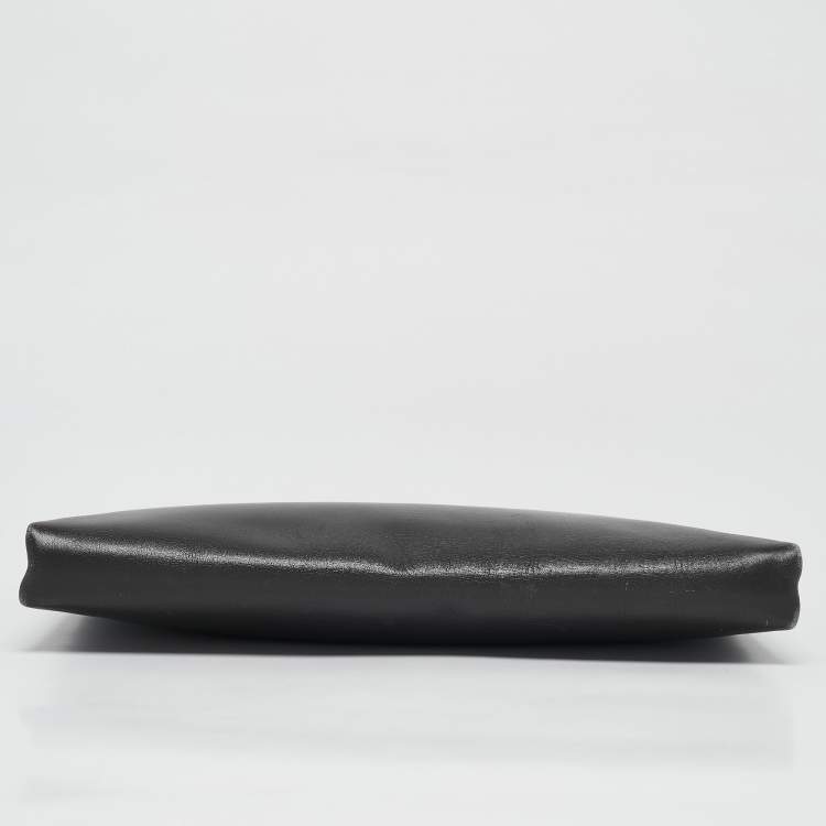 Pre Owned Salvatore Ferragamo Dark Grey Leather Clutch
