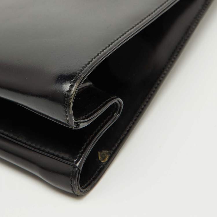 Pre Owned Salvatore Ferragamo Black Leather Shoulder Bag