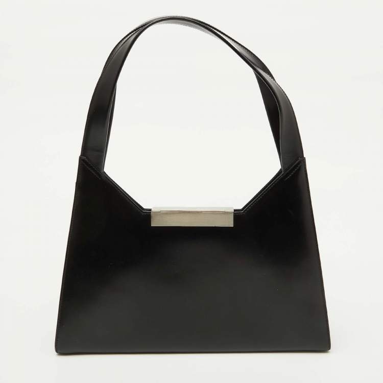 Pre Owned Salvatore Ferragamo Black Leather Shoulder Bag