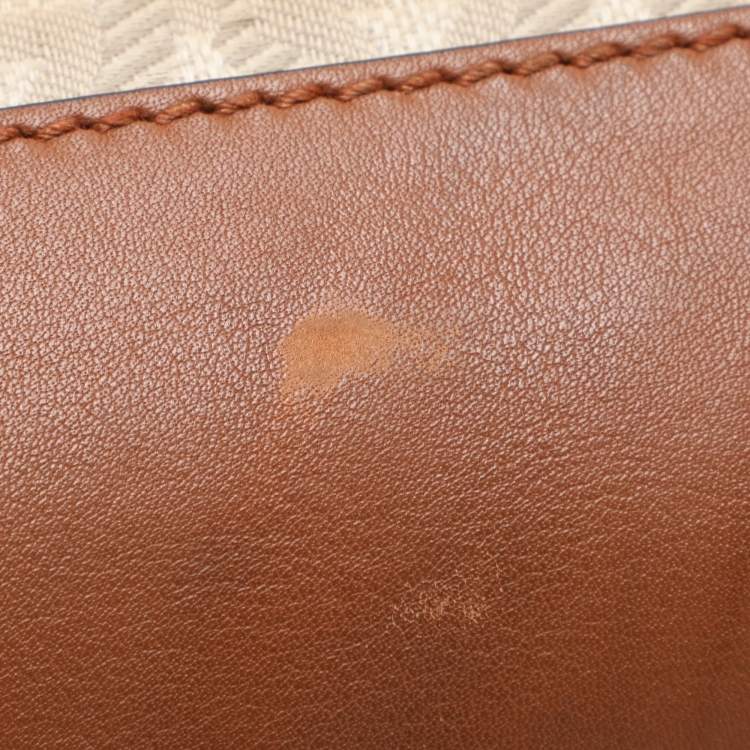 Pre Owned Salvatore Ferragamo Beige/Brown Canvas and Leather Medium The Studio Tote