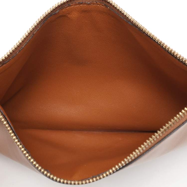Pre Owned Salvatore Ferragamo Beige/Brown Canvas and Leather Medium The Studio Tote