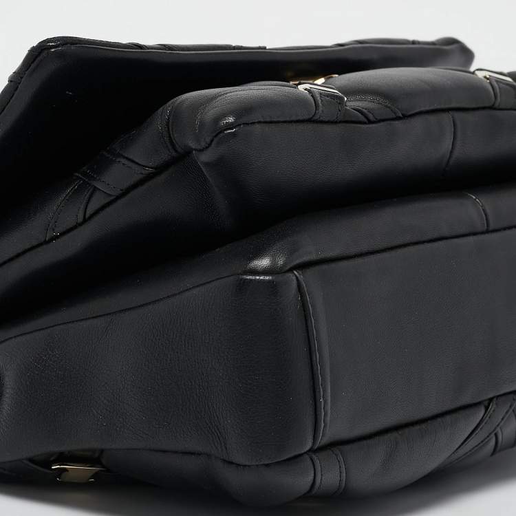 Pre Owned Salvatore Ferragamo Black Quilted Leather Vara Soft Shoulder Bag