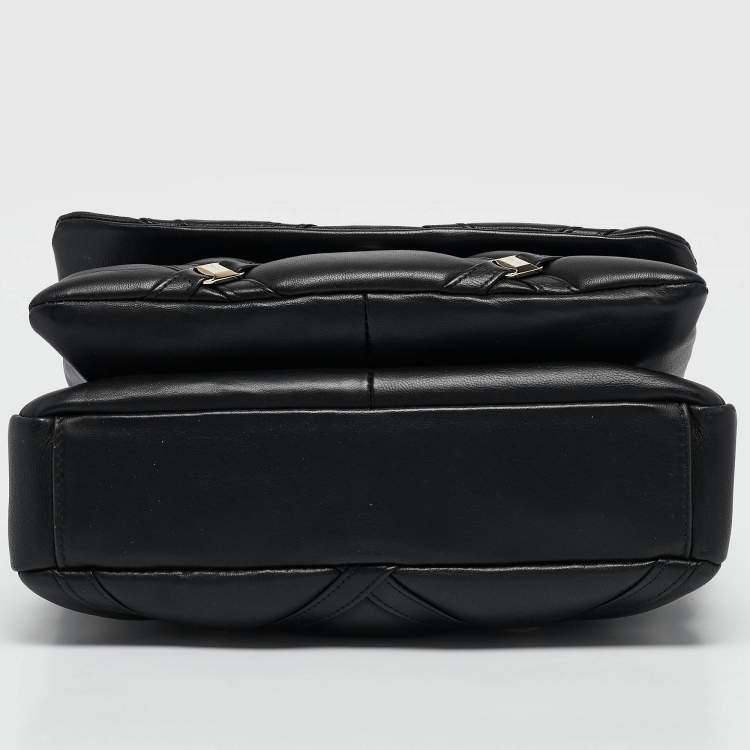 Pre Owned Salvatore Ferragamo Black Quilted Leather Vara Soft Shoulder Bag