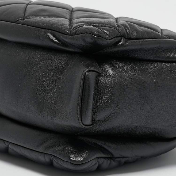 Pre Owned Salvatore Ferragamo Black Quilted Leather Ginette Chain Shoulder Bag