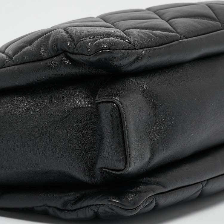 Pre Owned Salvatore Ferragamo Black Quilted Leather Ginette Chain Shoulder Bag