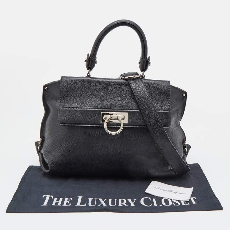 مملوكة مسبقًا Salvatore Ferragamo Black Leather Medium Sofia Top Handle Bag