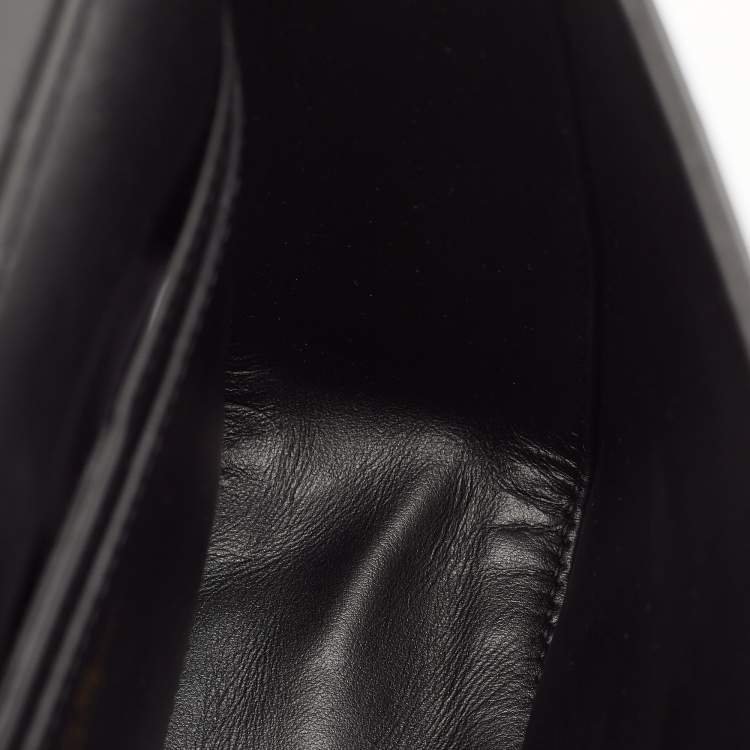 Pre Owned Salvatore Ferragamo Black Calf Hair and Leather Gancini Lock Shoulder Bag