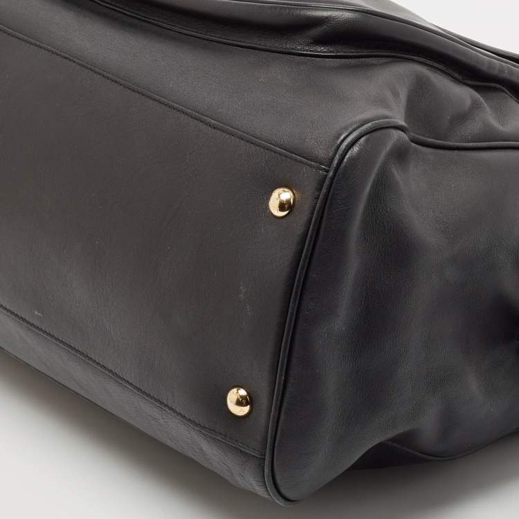Pre Owned Salvatore Ferragamo Black Leather Aline Shoulder Bag