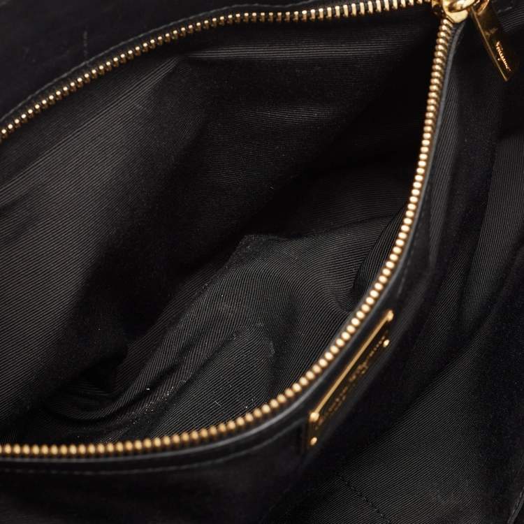 Pre Owned Salvatore Ferragamo Black Leather Aline Shoulder Bag