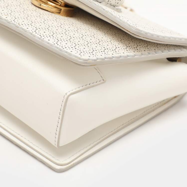 Pre Owned Salvatore Ferragamo White Leather Ginny Crossbody Bag