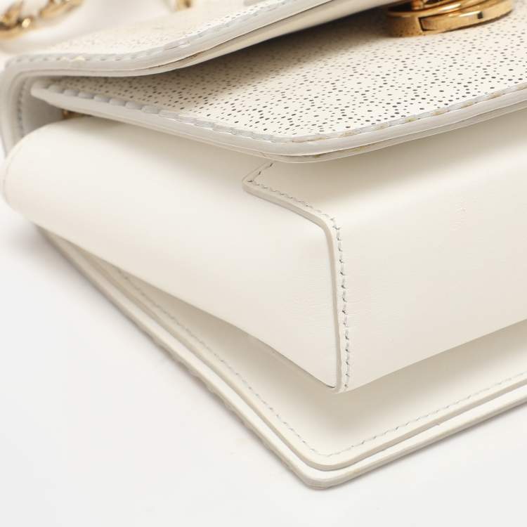 Pre Owned Salvatore Ferragamo White Leather Ginny Crossbody Bag