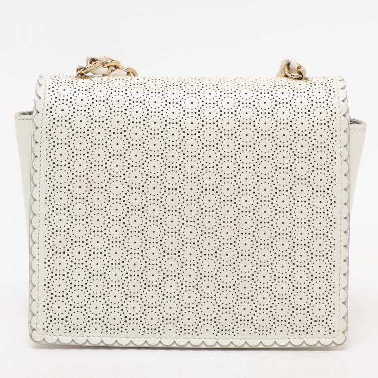 Pre Owned Salvatore Ferragamo White Leather Ginny Crossbody Bag