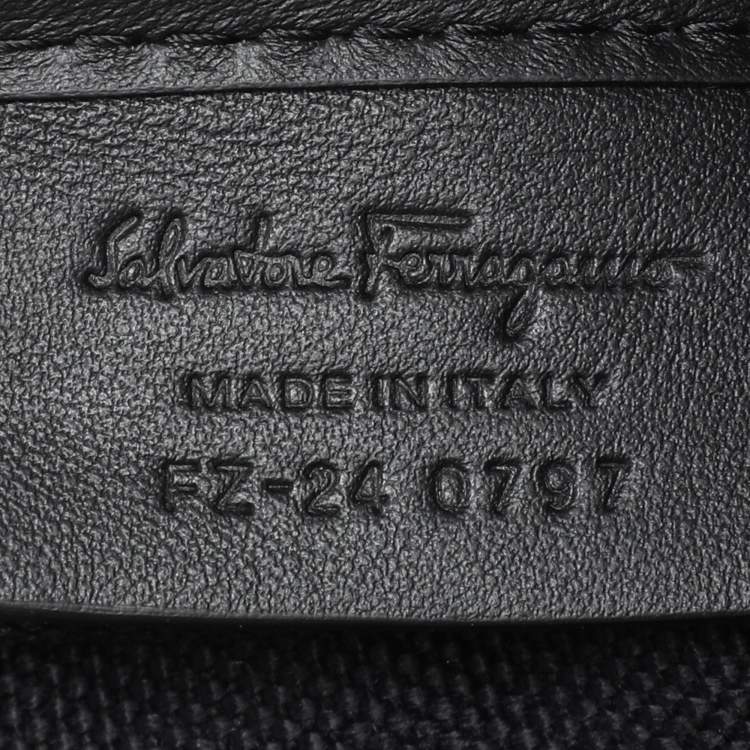 Pre Owned Salvatore Ferragamo Black Canvas and Leather Shopper Tote