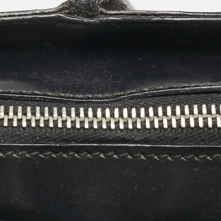 Pre Owned Salvatore Ferragamo Black/Clear Patent Leather and PVC Satchel