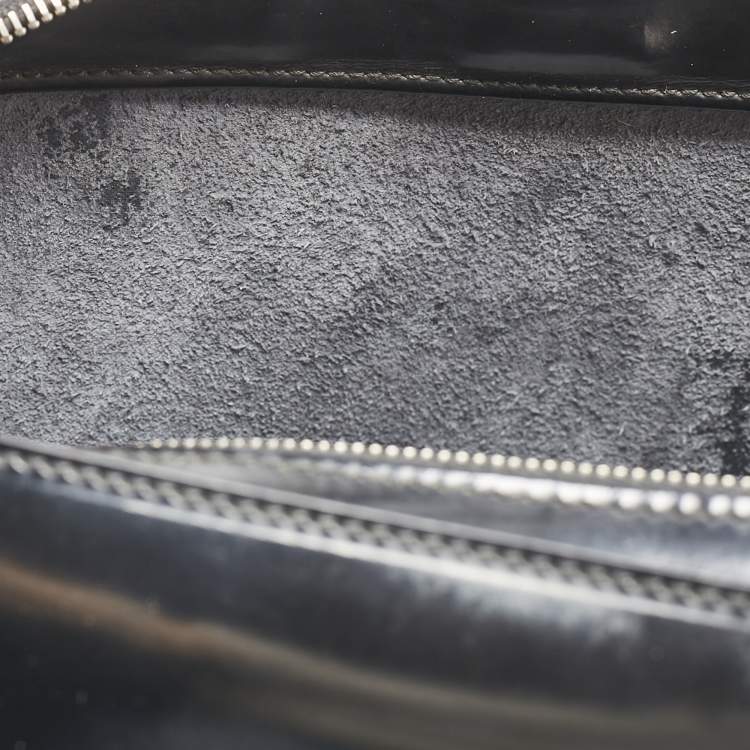 Pre Owned Salvatore Ferragamo Black/Clear Patent Leather and PVC Satchel