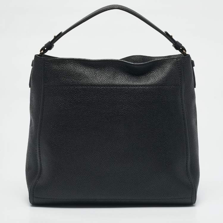 Pre Owned Salvatore Ferragamo Black Leather Ally Hobo