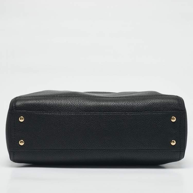 Pre Owned Salvatore Ferragamo Black Leather Ally Hobo