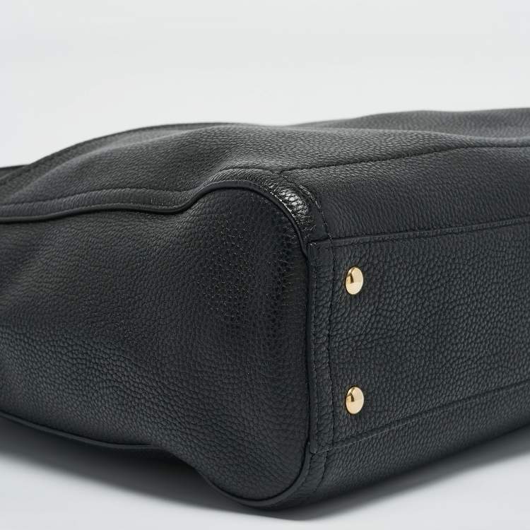 Pre Owned Salvatore Ferragamo Black Leather Ally Hobo