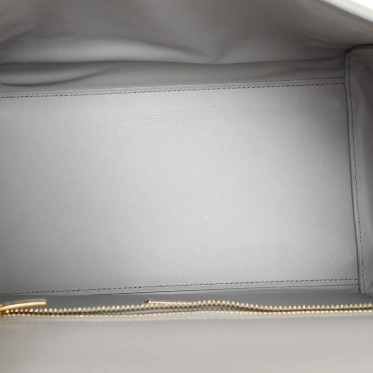 Pre Owned Salvatore Ferragamo Grey Leather Bow Top Handle Bag