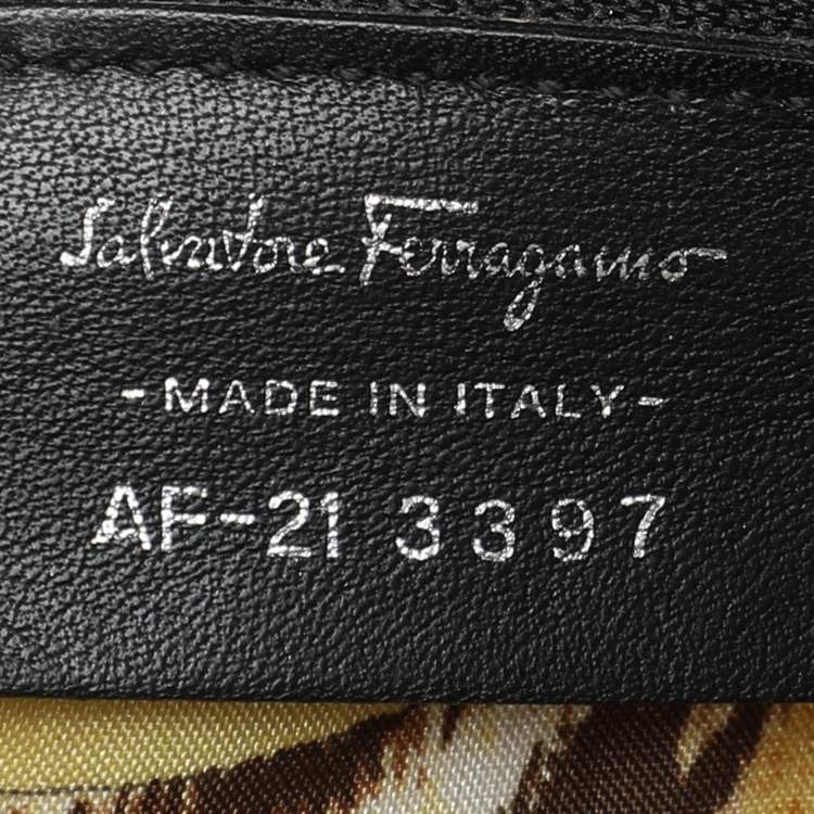 Pre Owned Salvatore Ferragamo Black Denim and Leather Tote