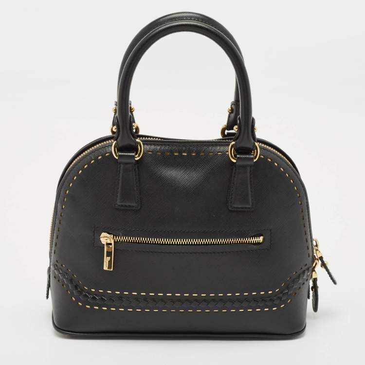 Pre Owned Salvatore Ferragamo Black Leather Darina Satchel