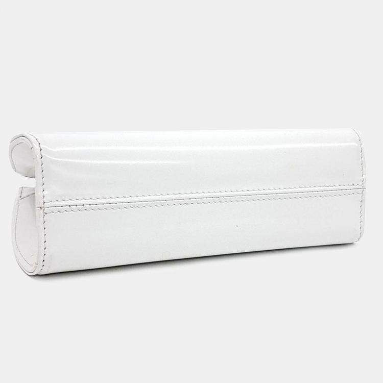 Pre Owned Salvatore Ferragamo White Leather Wanda Mini Tote 