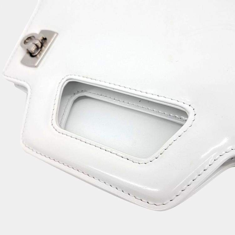 Pre Owned Salvatore Ferragamo White Leather Wanda Mini Tote 