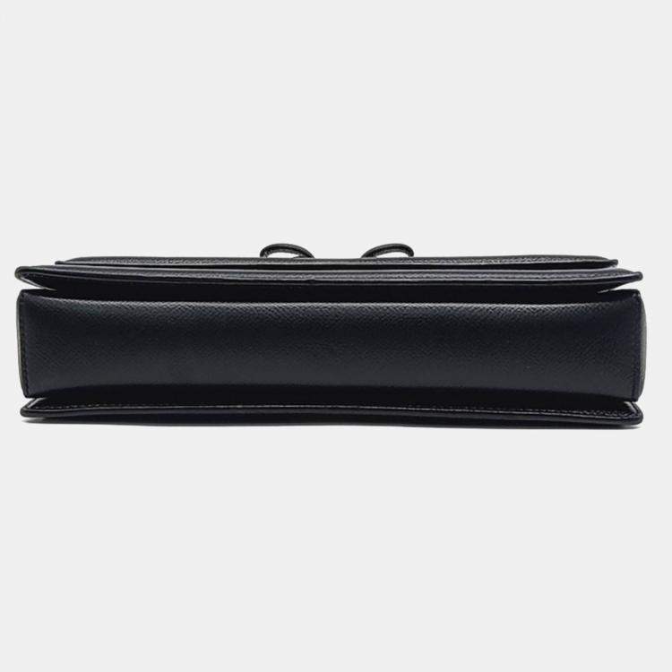 Pre Owned Salvatore Ferragamo Black Leather Barazini Crossbody Bag