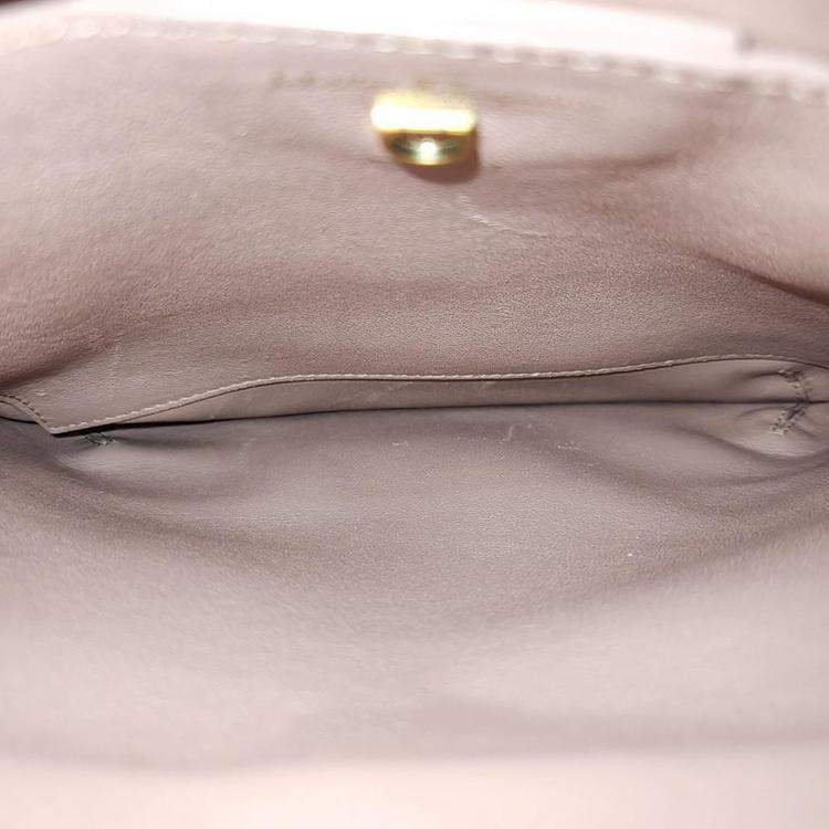 Pre Owned Salvatore Ferragamo Pink Leather Trifolio Small Crossbody Bag