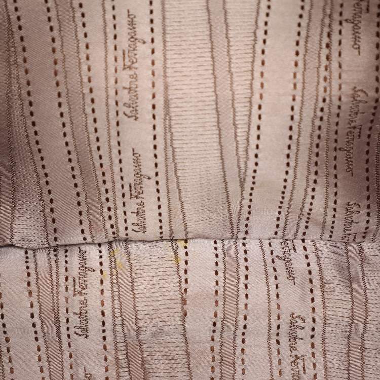 Pre Owned Salvatore Ferragamo Beige Leather Double Gancio Bag