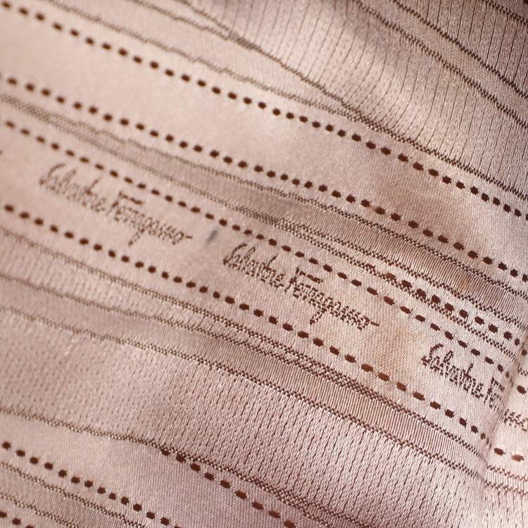 Pre Owned Salvatore Ferragamo Beige Leather Double Gancio Bag
