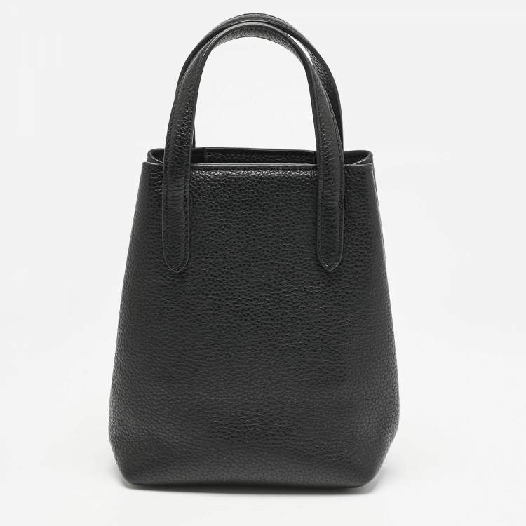 Pre Owned Salvatore Ferragamo Black Leather Mini Travel Tote