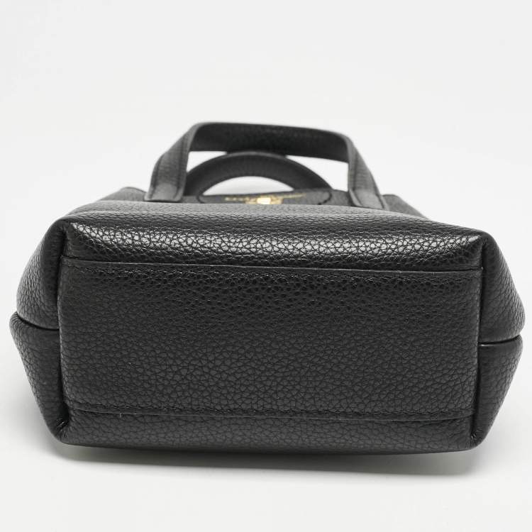 Pre Owned Salvatore Ferragamo Black Leather Mini Travel Tote