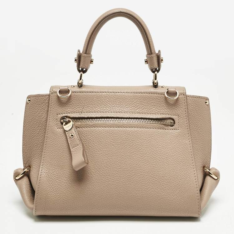 Pre Owned Salvatore Ferragamo Beige Leather Small Sofia Top Handle Bag