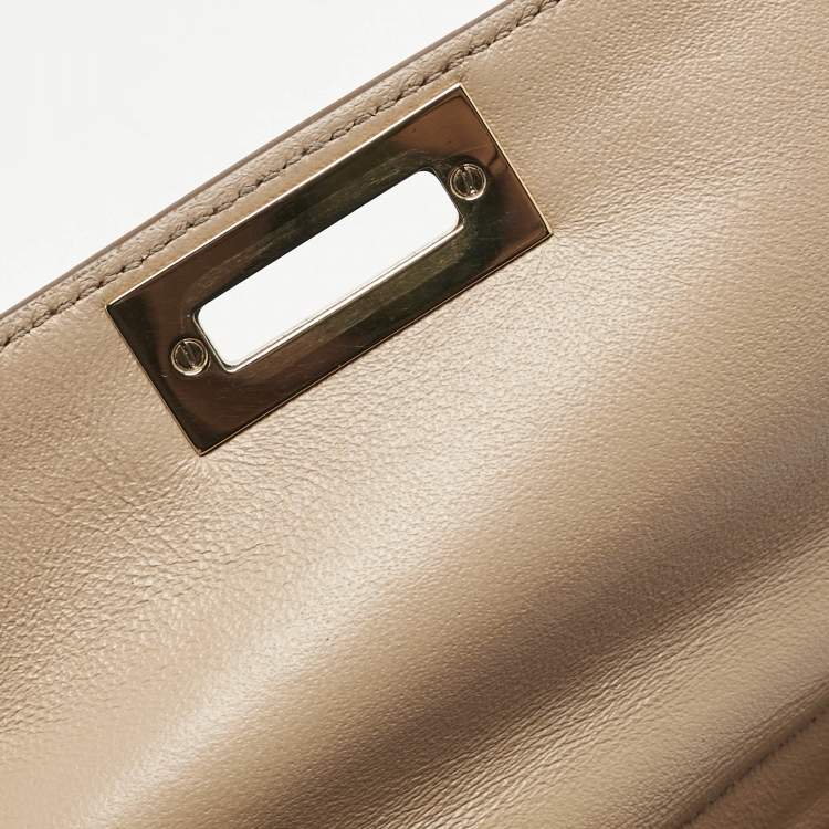 Pre Owned Salvatore Ferragamo Beige Leather Small Sofia Top Handle Bag