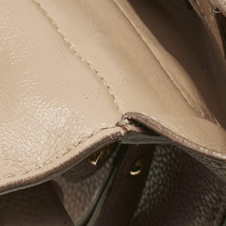Pre Owned Salvatore Ferragamo Beige Leather Small Sofia Top Handle Bag