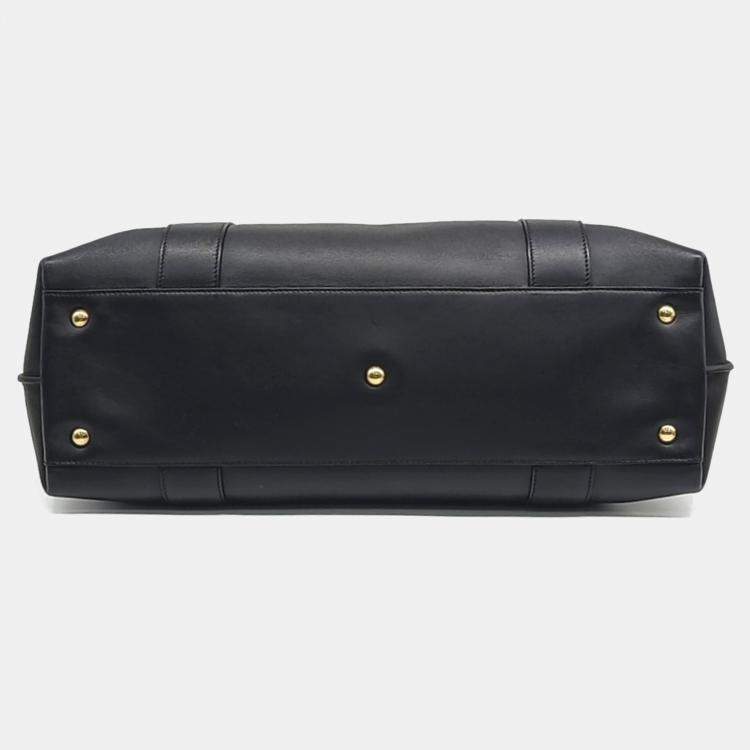 Pre Owned Salvatore Ferragamo Black Leather Suki Bag