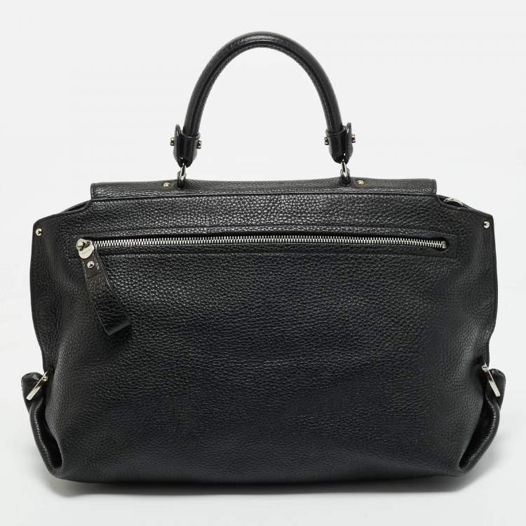 Pre Owned Salvatore Ferragamo Black Leather Large Sofia Top Handle Bag
