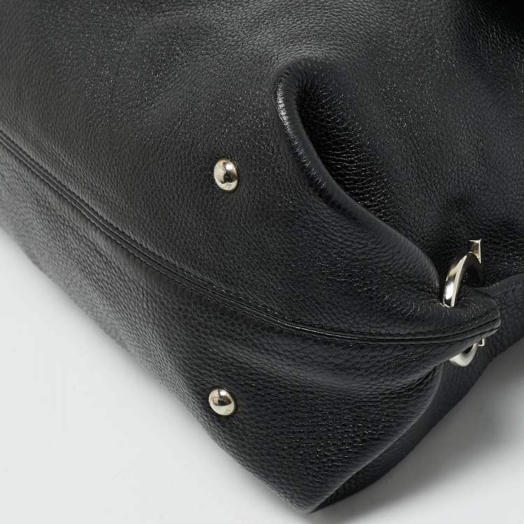 Pre Owned Salvatore Ferragamo Black Leather Large Sofia Top Handle Bag