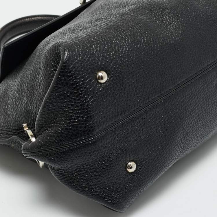Pre Owned Salvatore Ferragamo Black Leather Large Sofia Top Handle Bag