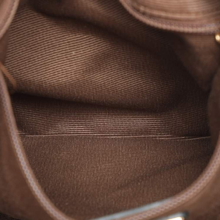 Pre Owned Salvatore Ferragamo Brown Leopard Print Nylon Vara Bow Hobo