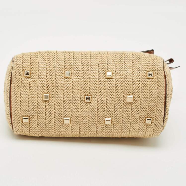 مملوكة مسبقًا Salvatore Ferragamo Brown/Beige Raffia and Leather Studio Tote