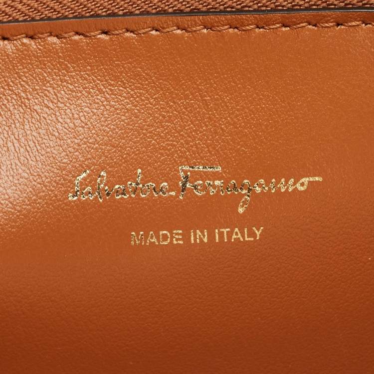مملوكة مسبقًا Salvatore Ferragamo Brown/Beige Raffia and Leather Studio Tote