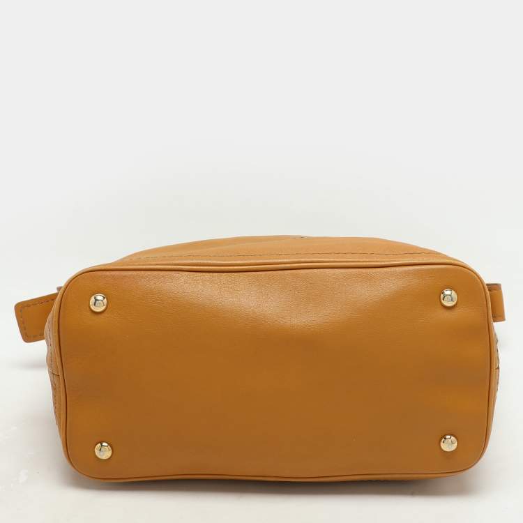 Pre Owned Salvatore Ferragamo Mustard Leather Hobo