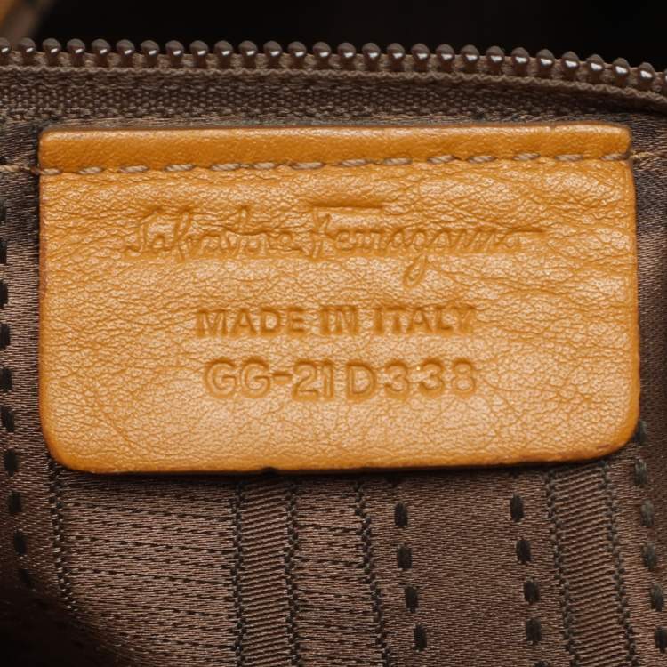 Pre Owned Salvatore Ferragamo Mustard Leather Hobo