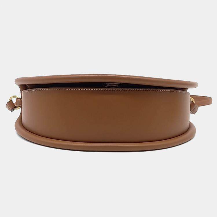 Pre Owned Salvatore Ferragamo Brown Leather Aura Bag