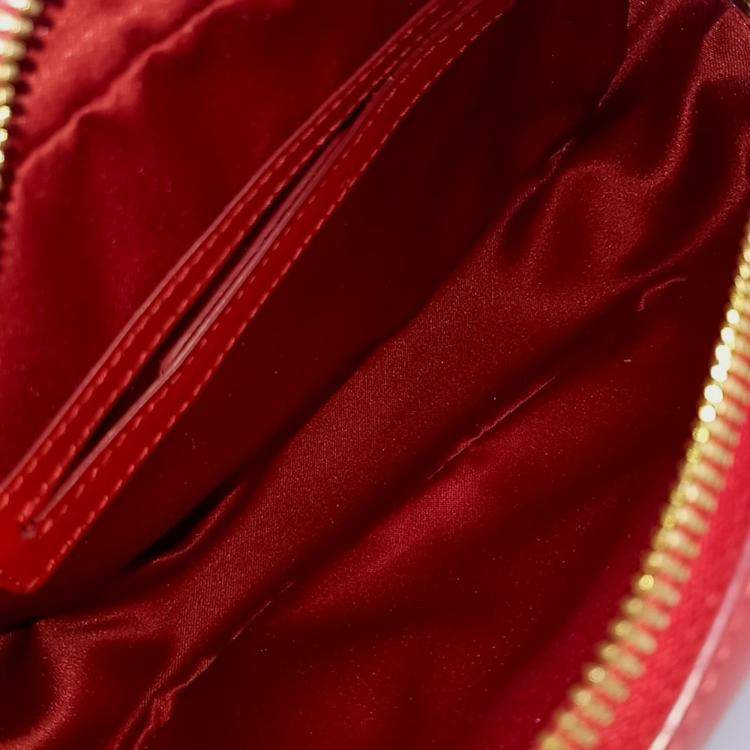 Pre Owned Salvatore Ferragamo Red Leather Gancini Crossbody Bag